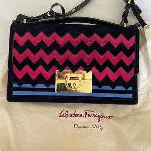Ferragamo crossbody bag, suede beautiful colors great condition